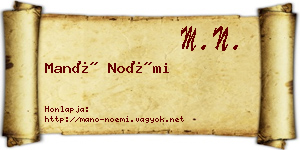 Manó Noémi névjegykártya